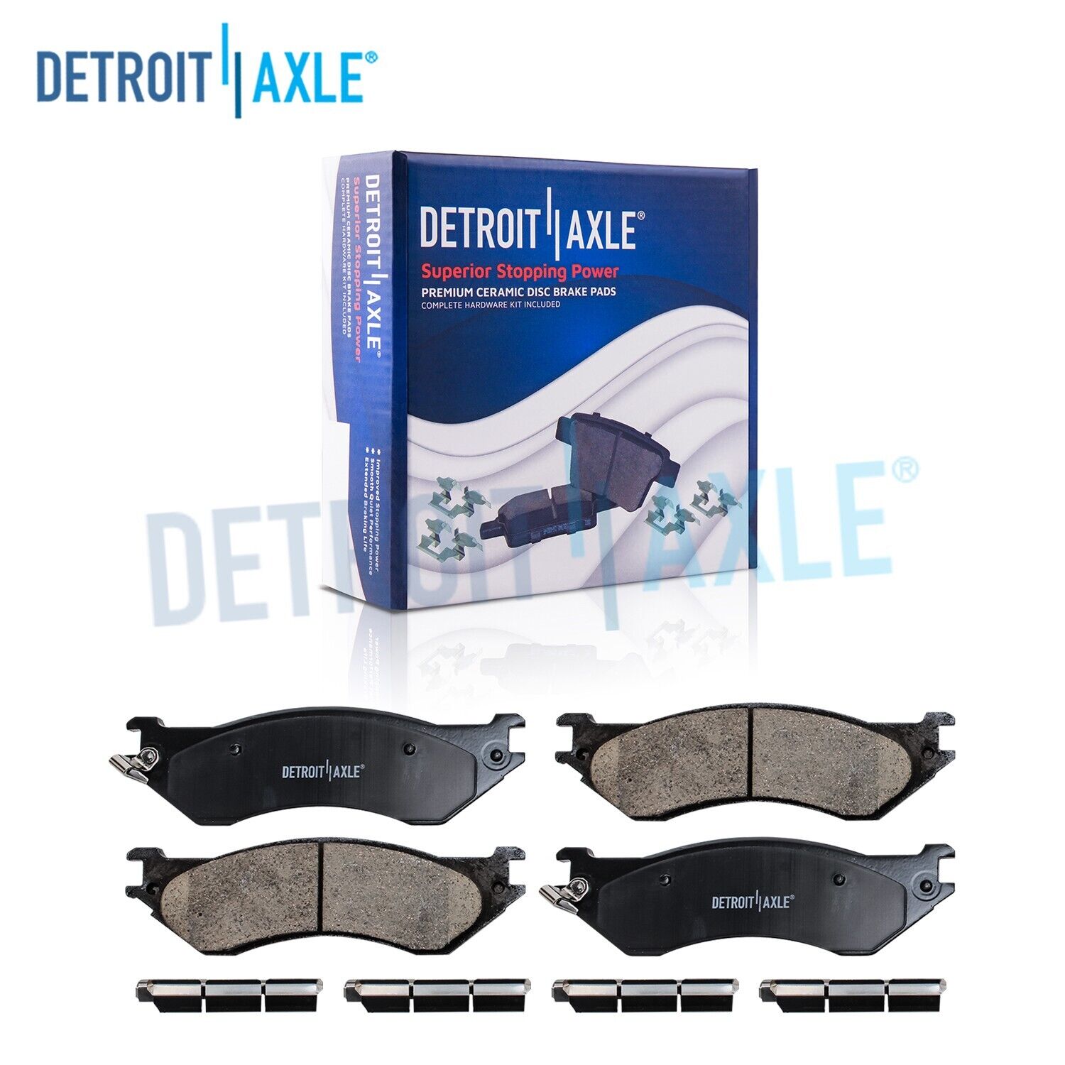 Front Ceramic Brake Pads w/Hardware for Ford Expedition F-150 F-250 Navigator