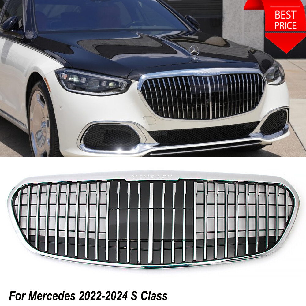 Maybach Style Front Grille Fit Mercedes W223 S450L S500 S580 S650 2022-2024