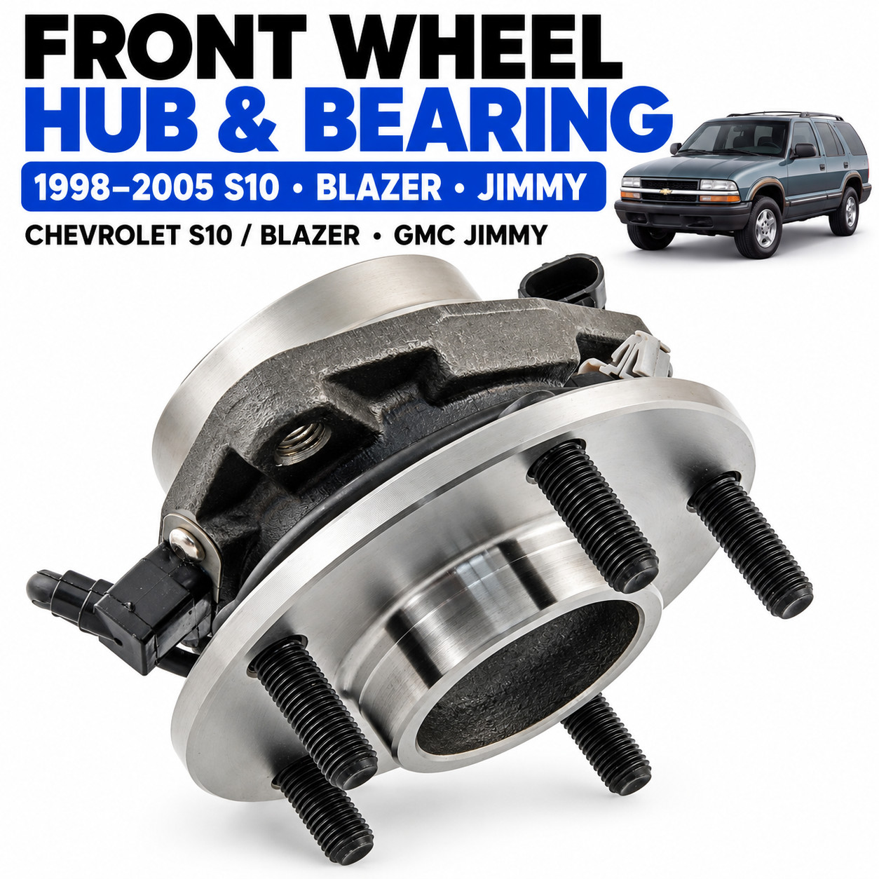 Front Wheel Bearing and Hub Assembly fits 98-05 S10 Blazer Jimmy RWD