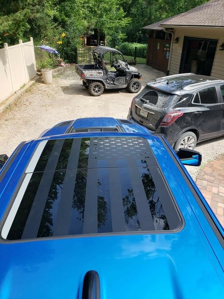 PANORAMIC Dual Panel MOONROOF Tattered FLAG sunroof VINYL Compatible with truck PANORAMIC Dual Panel MOONROOF Tattered FLAG sunroof VINYL Compatible with truck
