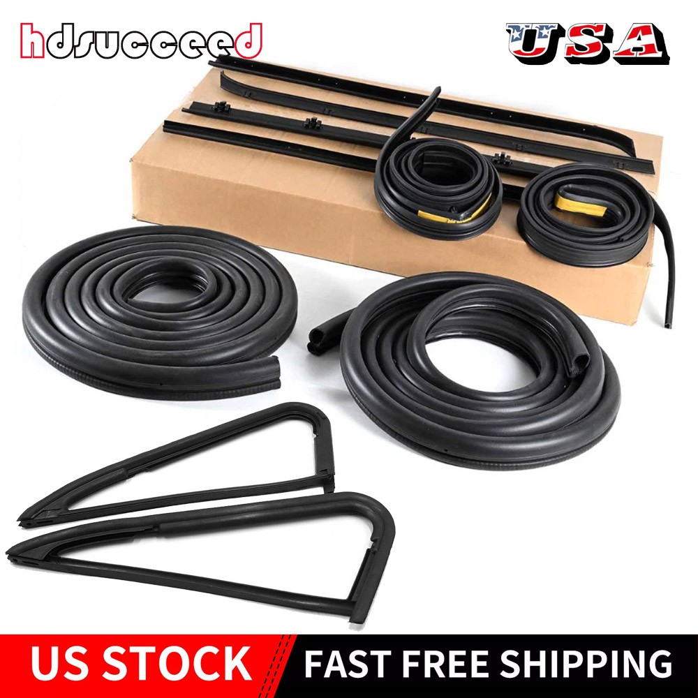 Complete Door Window Weatherstrip Seals Set Kit for 1981-1990 Chevy GMC C10 K10