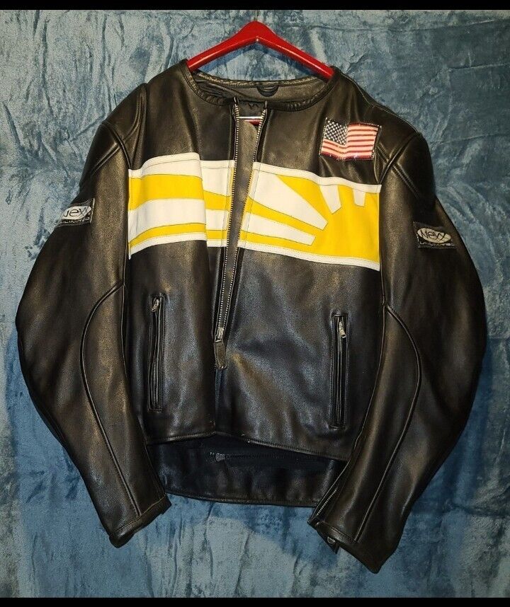 Rare - Rising Sun Nexx Unlimited Leather Jacket Sportbike motorcycle 52 Lucky 7 