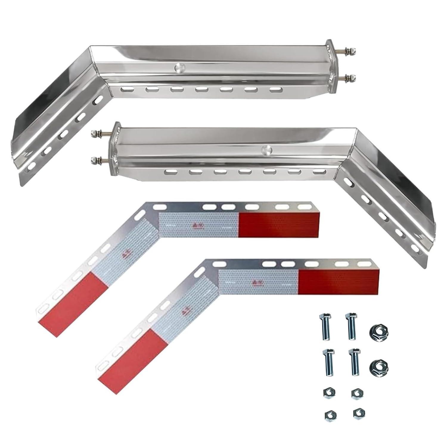 TORQUE Heavy-Duty Chrome Mud Flap Hanger Set for Semi Trucks, 30
