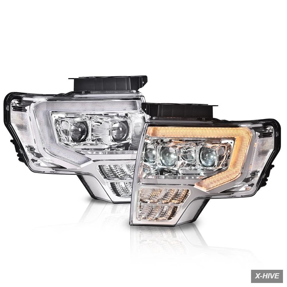 CHEDA LED DRL Headlights Compatible with 2009-2014 Ford F150 LED Tube Dual