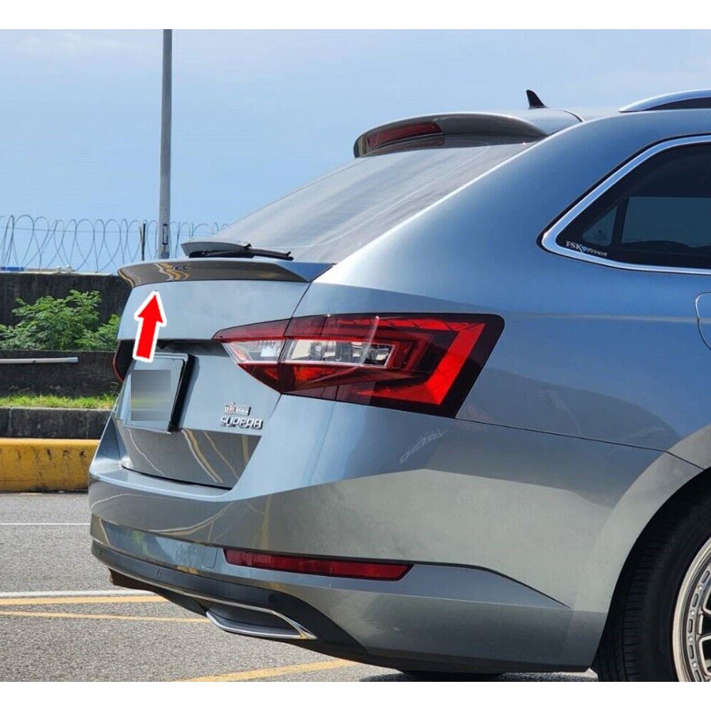 Unpainted FRP Fit For Skoda Superb Combi III Estate Middle Trunk Spoiler 15-22