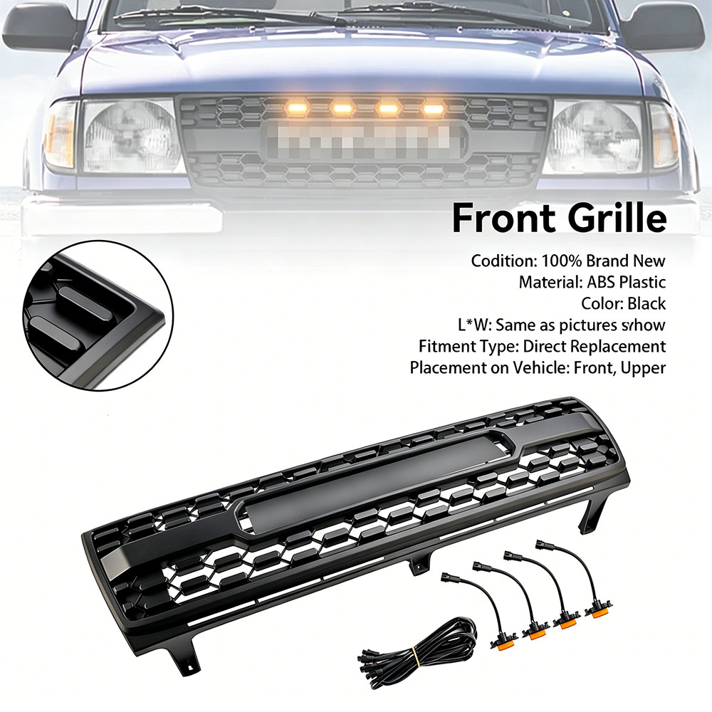 Honeycomb Front Bumper Grill Black Grille For Yotota Tacoma 1997-2000 TRD PRO