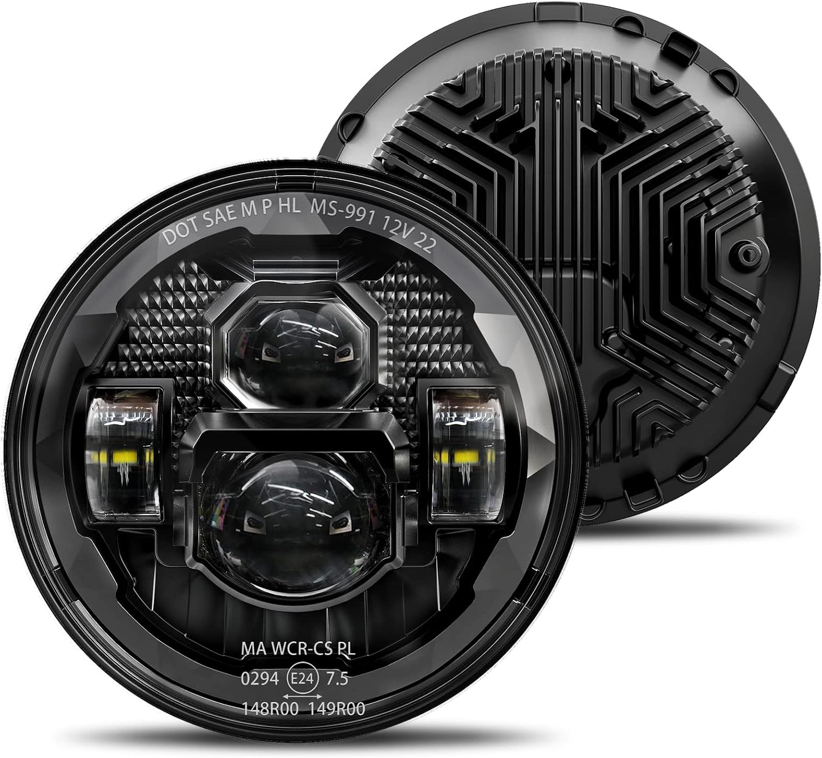 7 Inch Led Headlights Pair Bright Anti-glare Steady Beam Compatible with Jeep