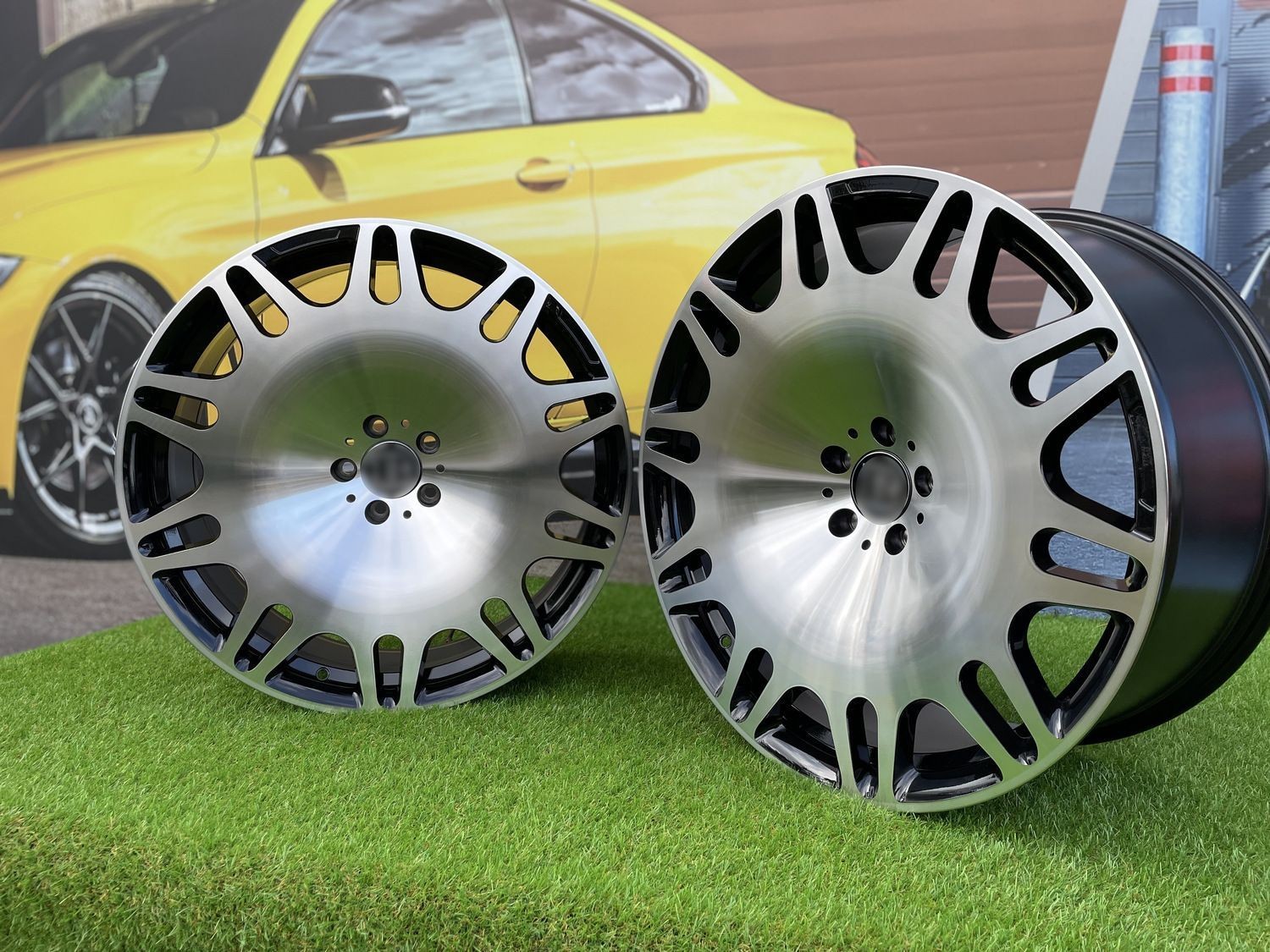 4X 22 Inch 5X112 New Brabus Style Black Polished Wheels Fit For: Mercedes Benz S