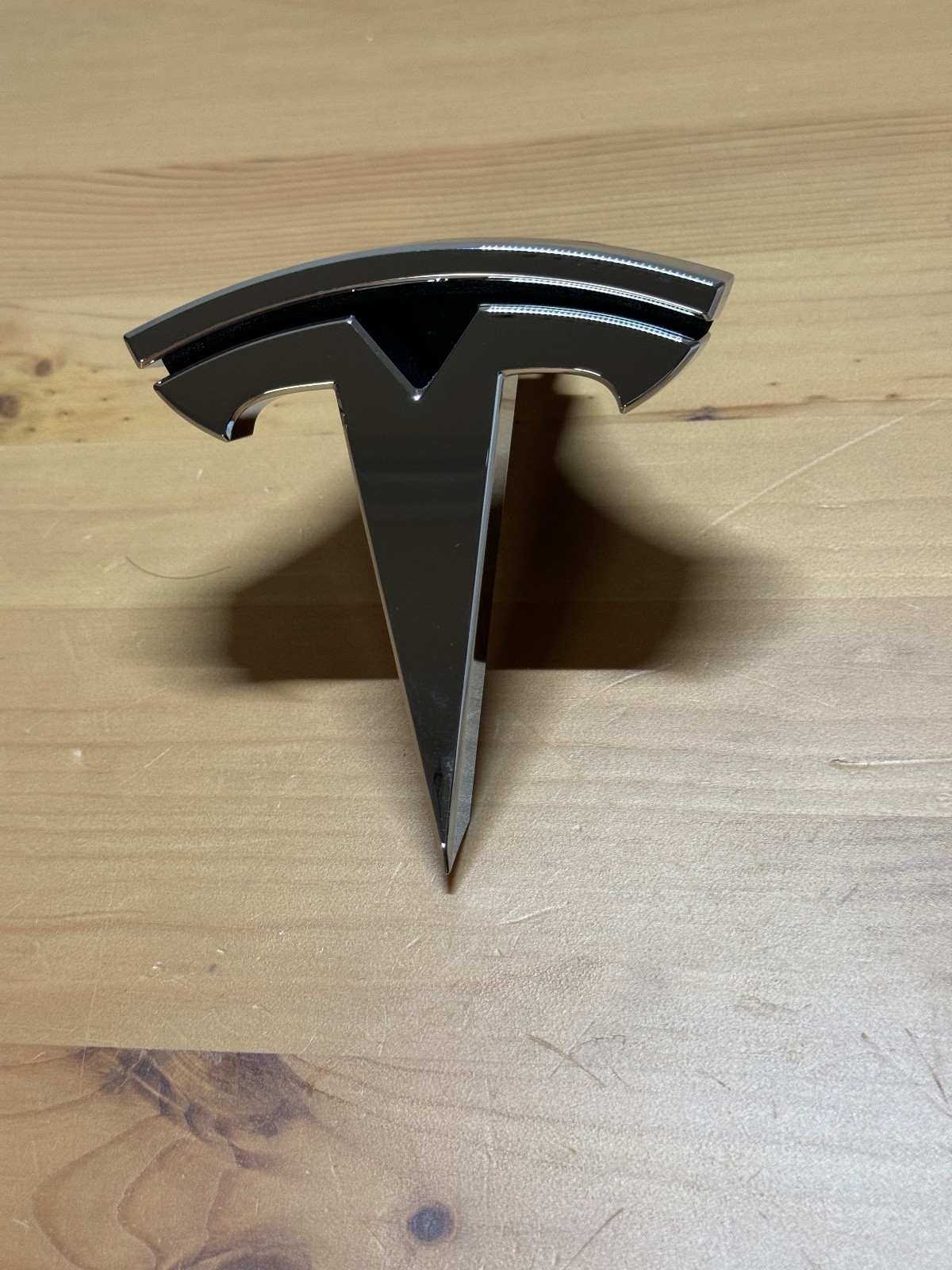 NEW OEM Tesla Model X Front T Badge Emblem Logo Bumper Hood 1047884-00-E Chrome