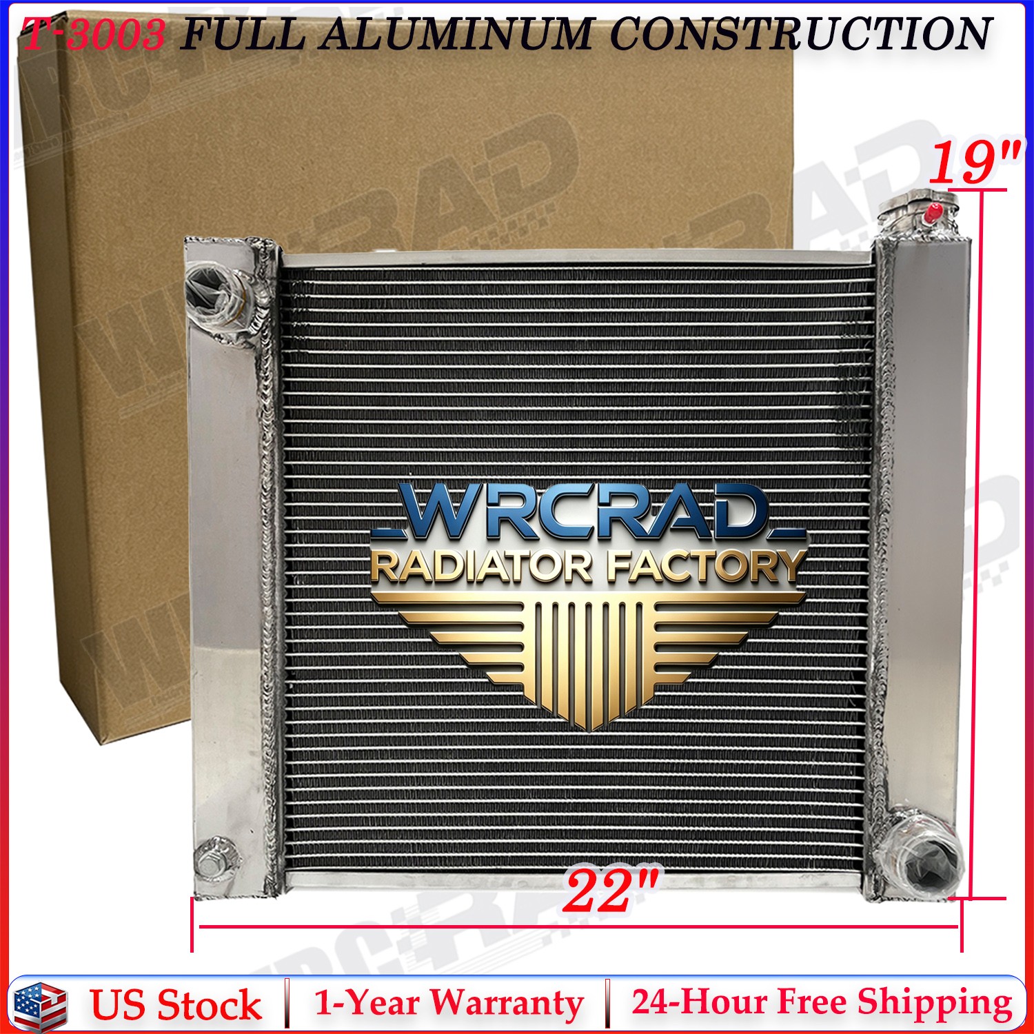 2 Rows Universal High Performance Aluminum Radiator For Chevy GM SBC BBC 22