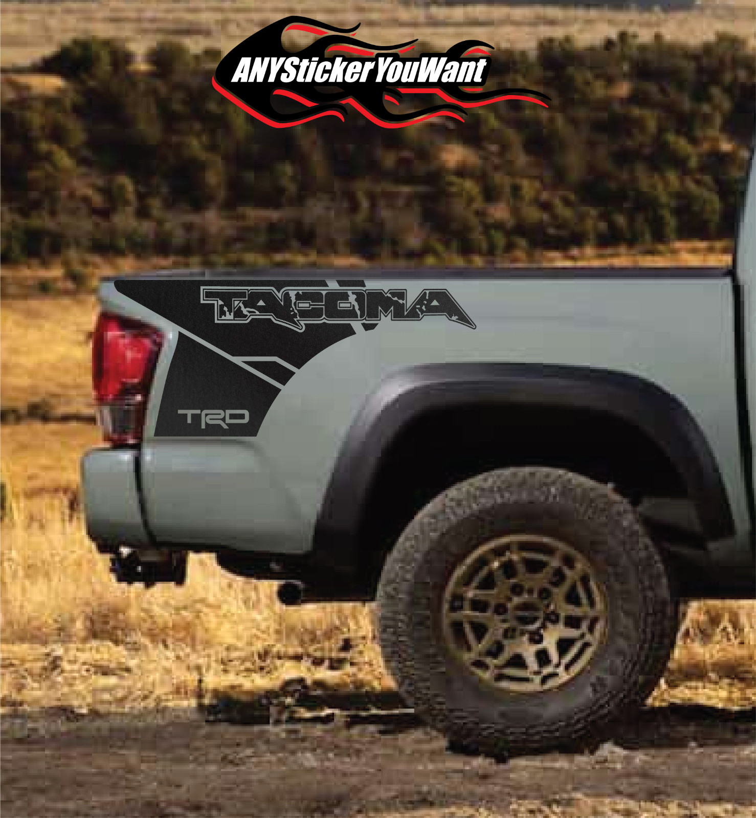 x2 TRD Tacoma Ripped Bedside Vinyl Decals Fits Toyota Tacoma 2016-2023