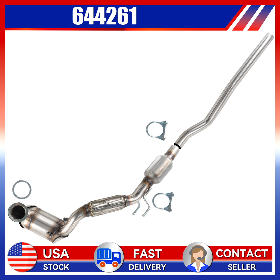 Front Catalytic Converter For 2018-2024 Volkswagen Tiguan 2.0L AWD Models Only