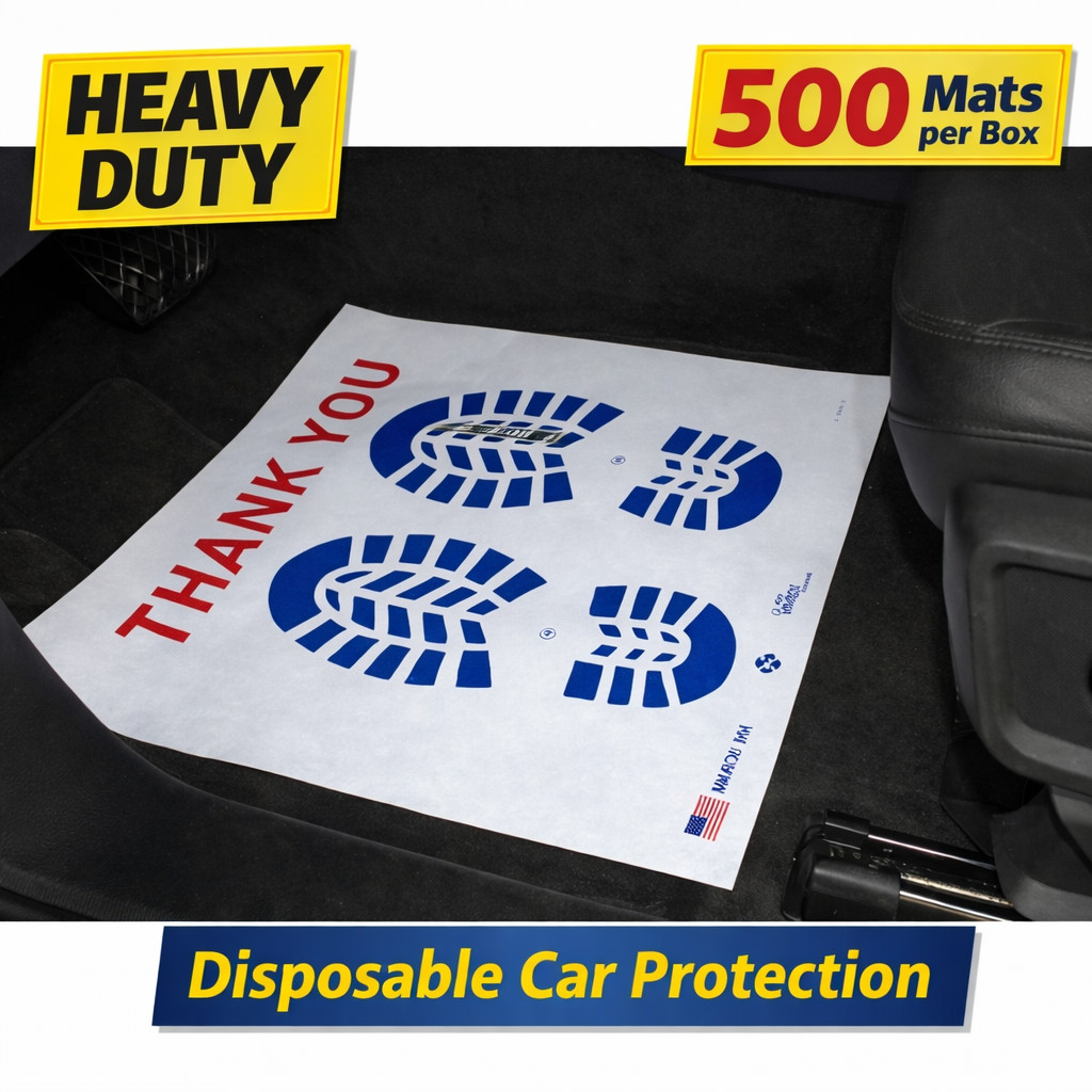 Prime Heavy Duty Blue Floor Mats – Disposable Car Protection – 500/Box