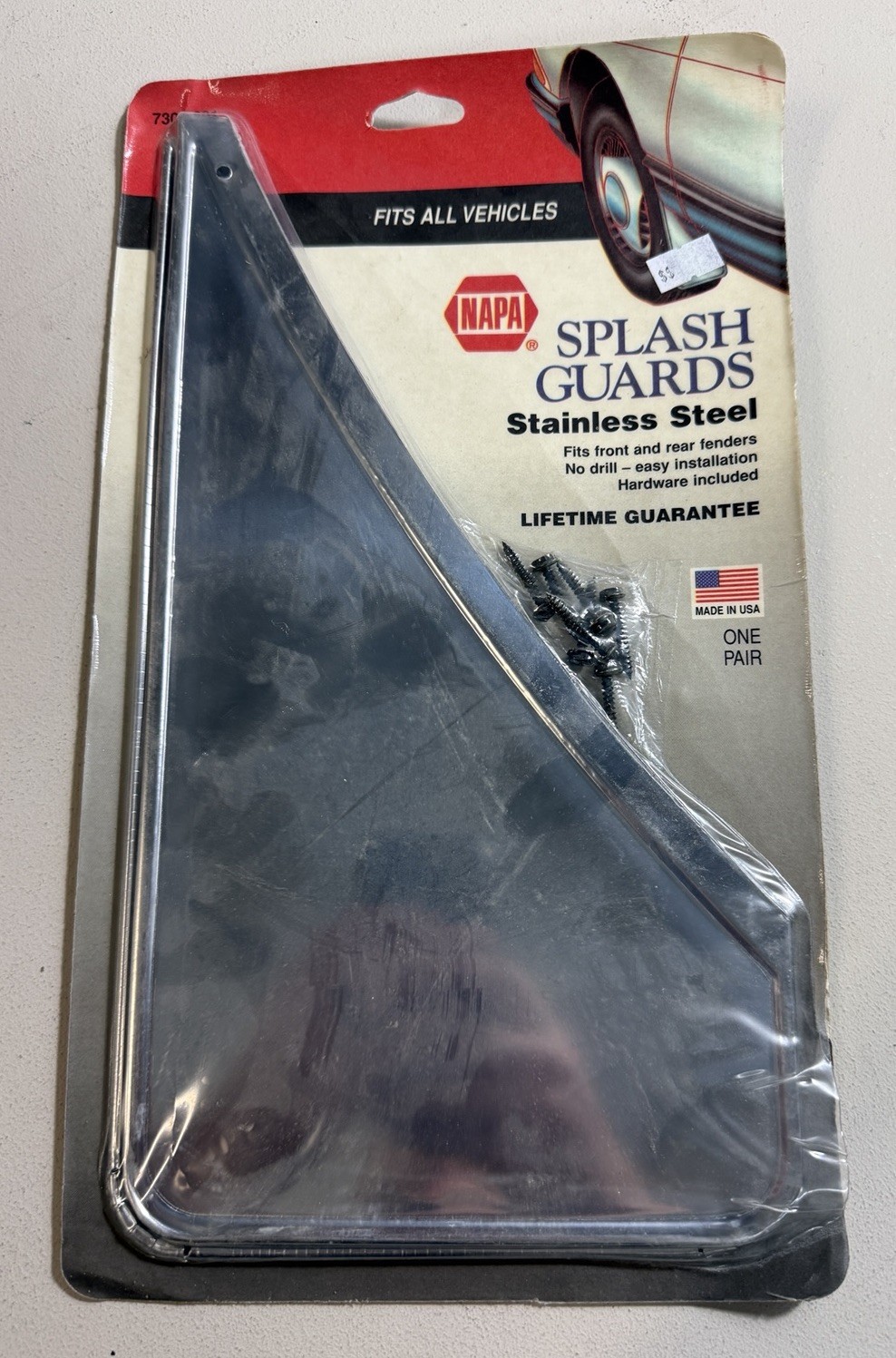 Vintage Napa Stainless Steel Chrome Splash Guards New Old Stock Made In USA Vintage Napa Stainless Steel Chrome Splash Guards New Old Stock Made In USA