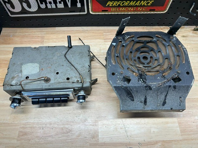 1955 55 CHEVY FACTORY AM RADIO WITH SPEAKER MOUNTING BRACKET AND AMPLIFIER