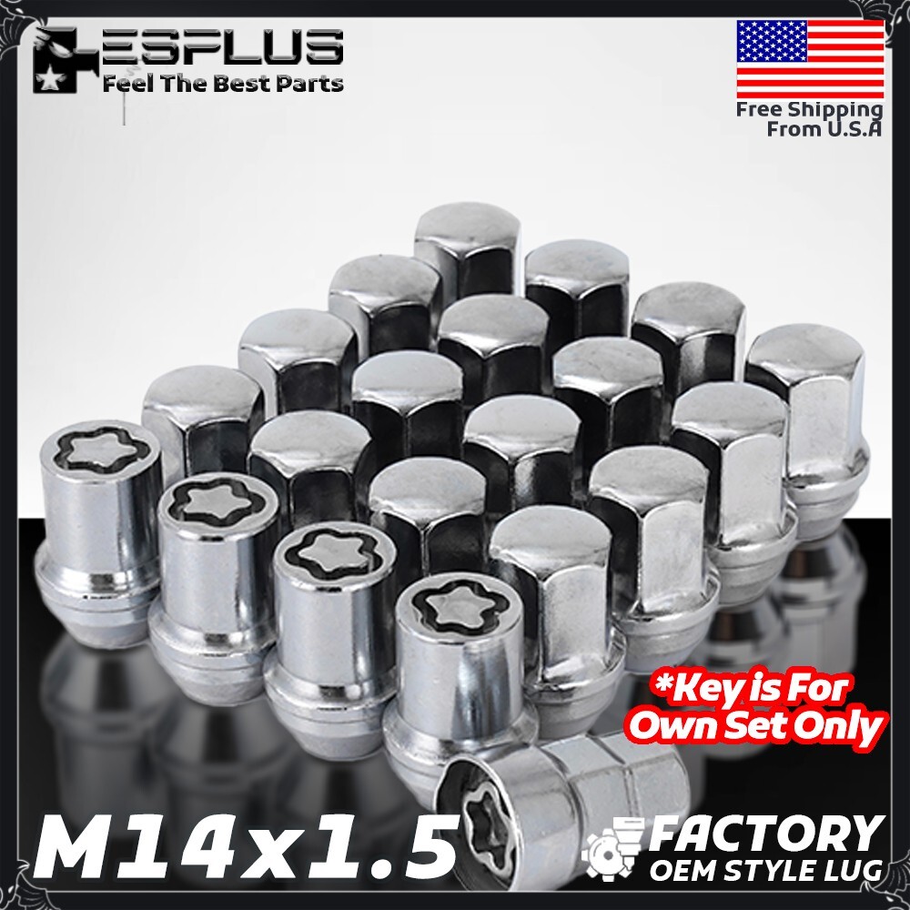 24 Pc Cadillac OEM Wheel Lock Chrome M14x1.5 Fit Escalande/Lyriq/SRX/XT5/XT6