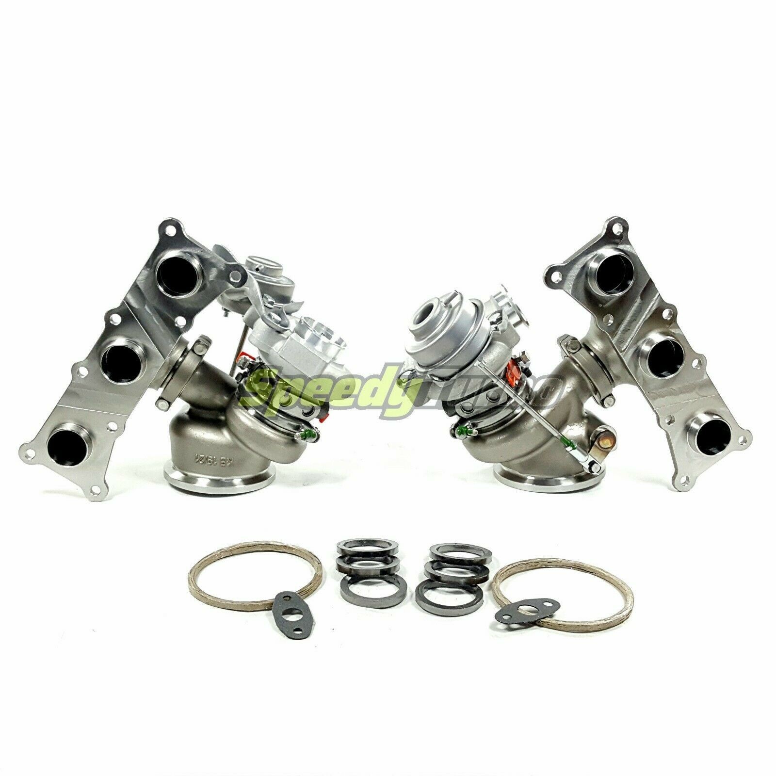 TD04-19T V4-2 Billet 6+6 Twin Turbos For BMW 135i 535i 535xi N54B30 3.0L Divided