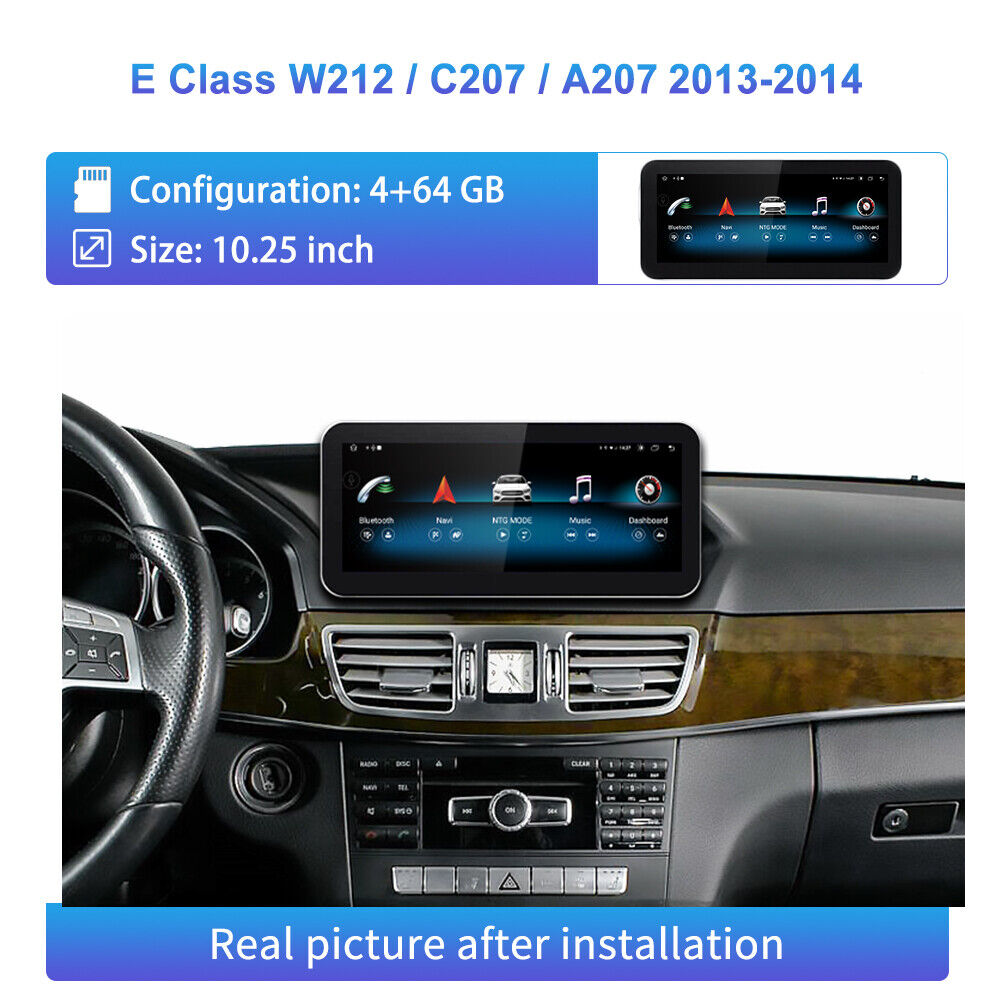 4+64G Android 13 Touch 10.25 inch Screen for Mercedes Benz E Class W212 2013-14