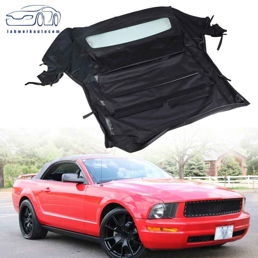 Convertible Soft Top W/DOT Approved Heated Glass Vinyl For 2005-14 Ford Mustang