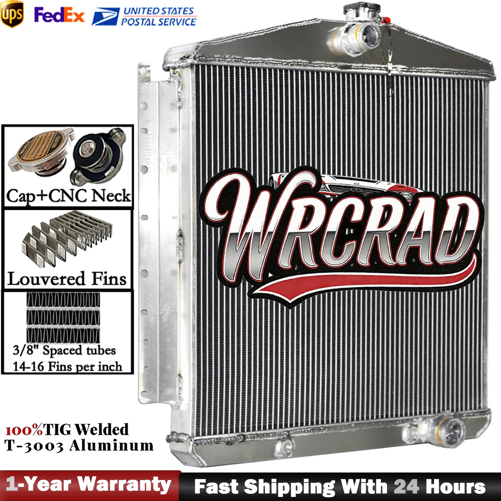 Aluminum Radiator For 1954-1956 1955 Oldsmobile 88 98 Starfire Chevy Conversion