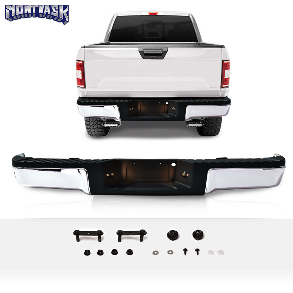 Rear Step Bumper Assembly Chrome Fit For 2009-2014 Ford F150 F-150 Pickup
