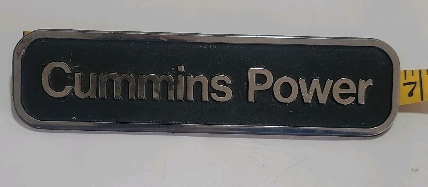 Vintage Cummins Power Emblem Badge 6.5” Diesel Truck Equipment Nameplate