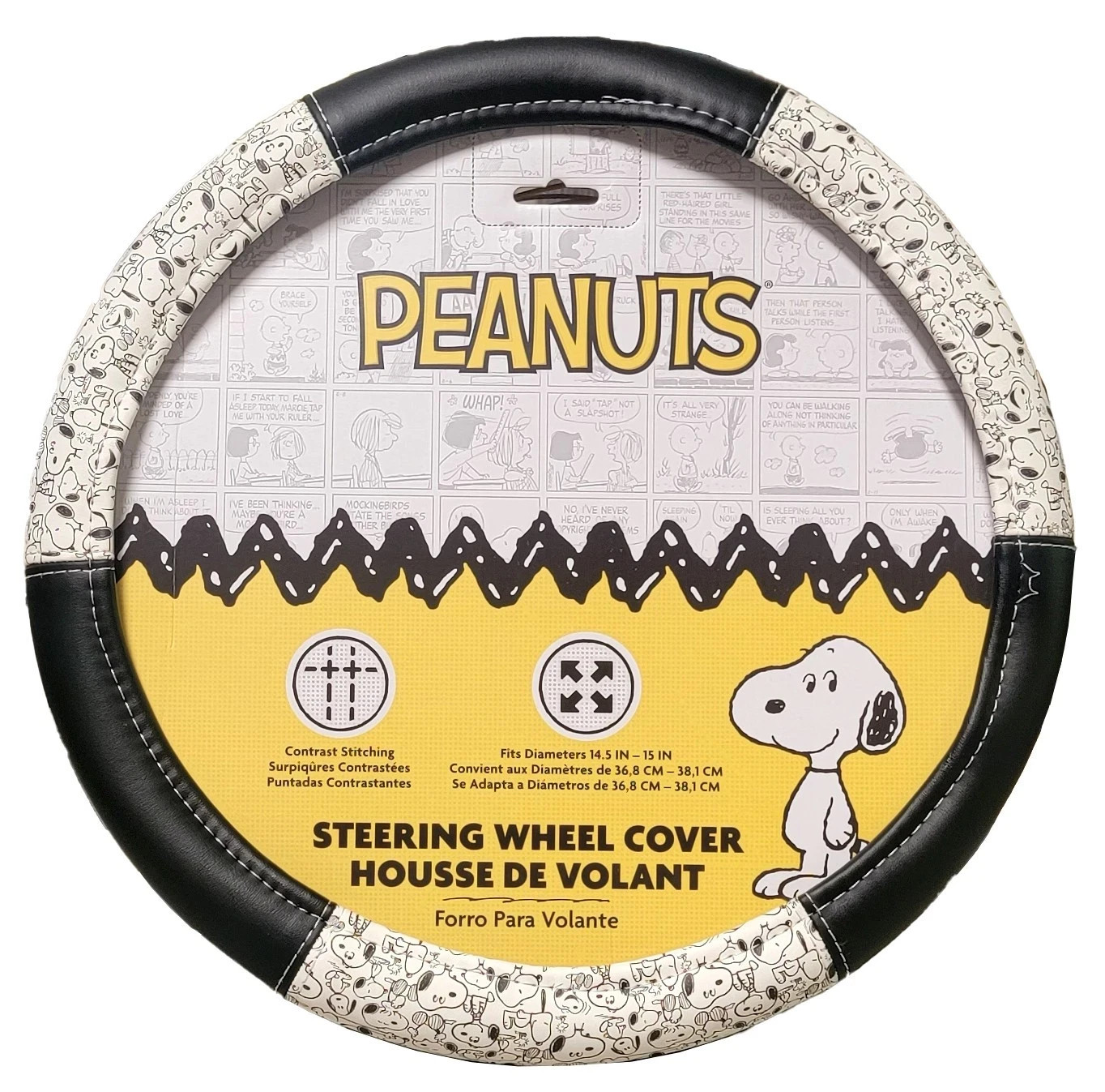 New Peanuts Snoopy Car Accessory Faux Leather Steering Wheel Cover 14.5-15.5 New Peanuts Snoopy Car Accessory Faux Leather Steering Wheel Cover 14.5-15.5