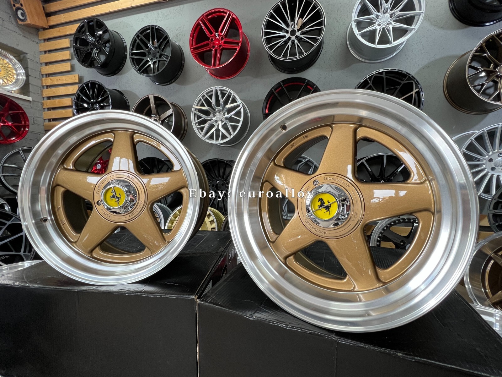 4 x 17 Inch 4x100/4x114.3 Ferrari Style Bronze Polished Wheels: Fits For BMW