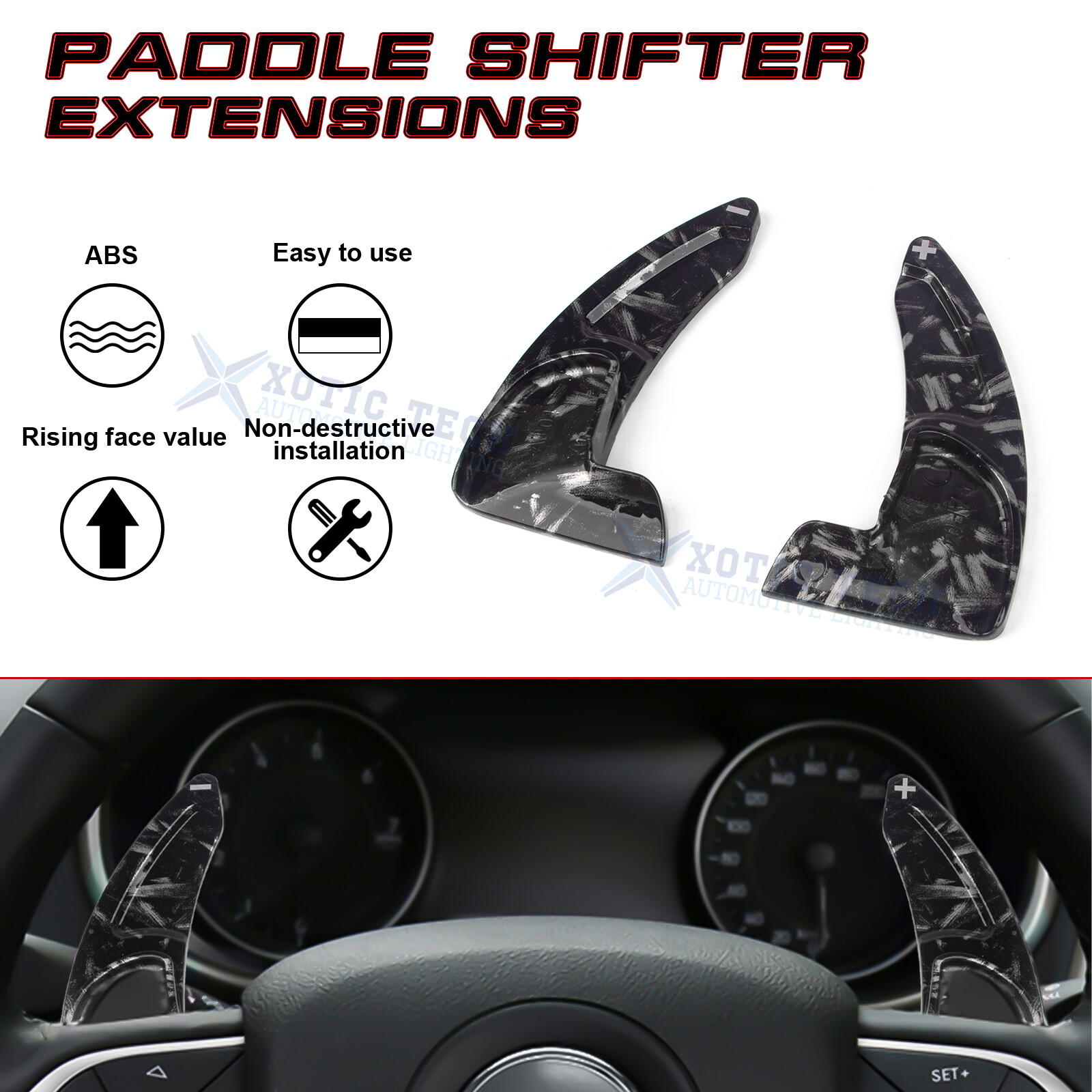 Forged Carbon Large Steering Wheel Paddle Shifter For Dodge Challenger Charger