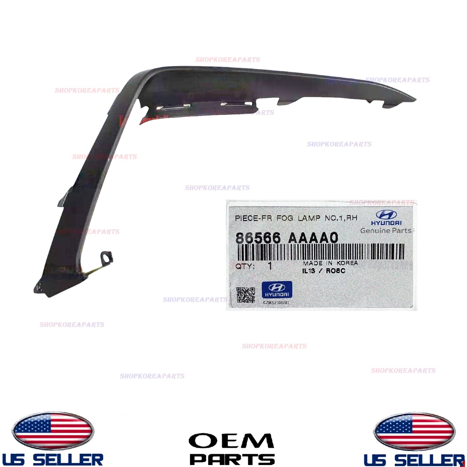Genuine OEM Front Right Passsenger Side Fog Lamp Trim 2024-2025 Hyundai Elantra
