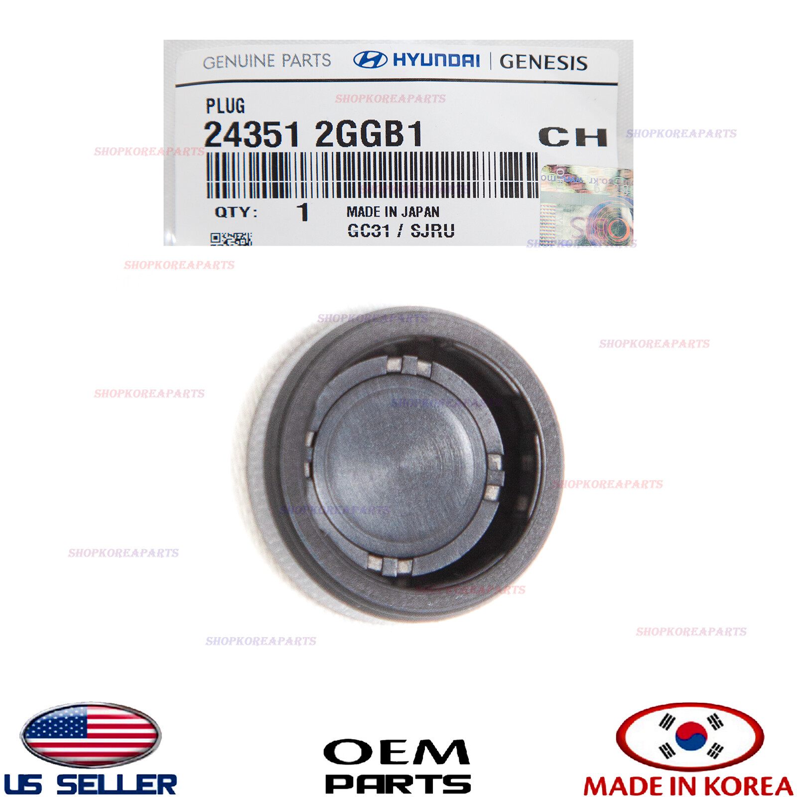 Genuine OEM Camshaft Gear CVVT Plug HYUNDAI KIA *See compatibility 243512GGB1