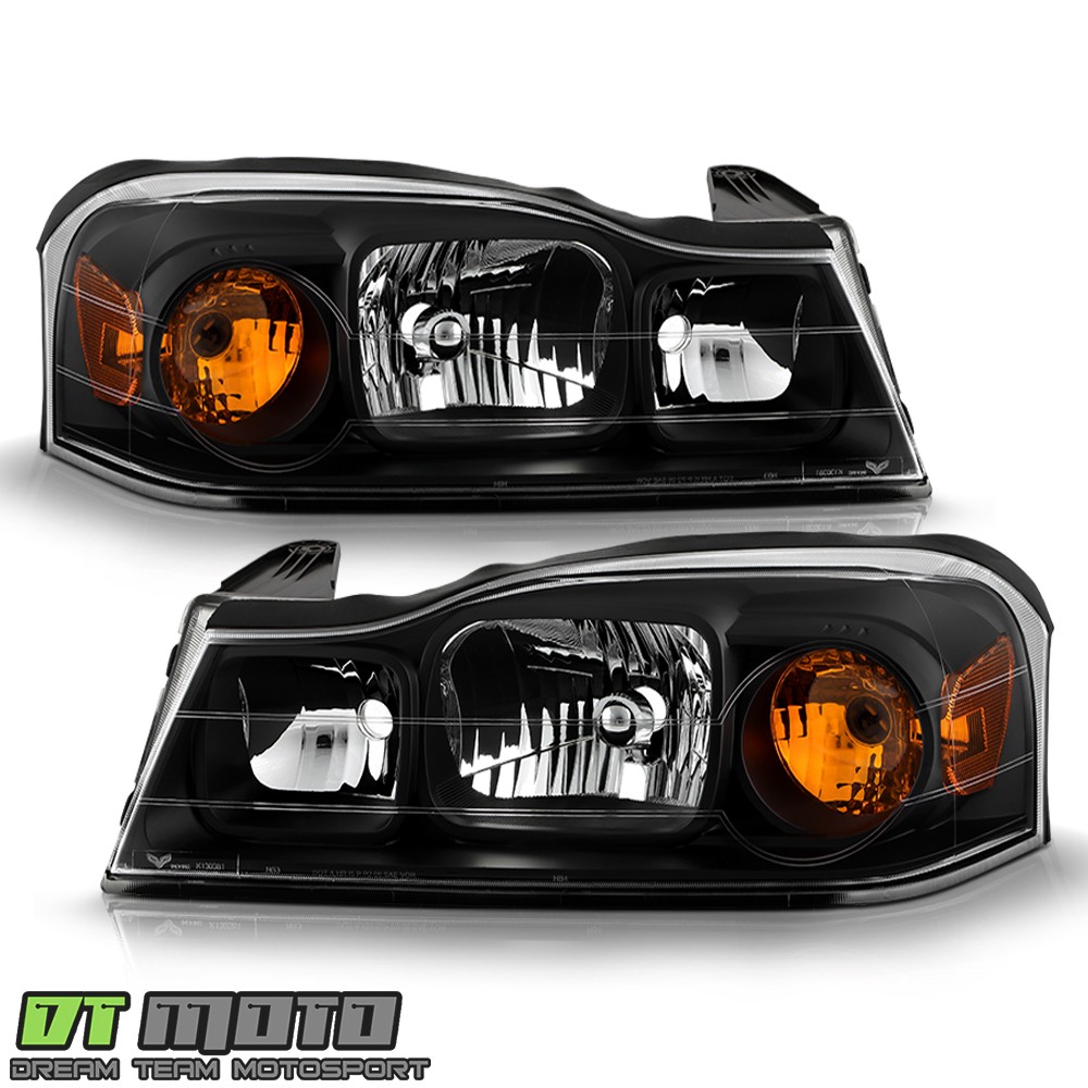 Black 2006-2007 Saturn VUE Headlights Headlamps Left+Right Replacement 06-07 Set