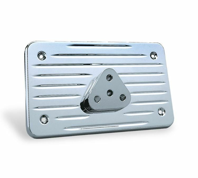 Arlen Ness Chrome Radius Grooved License Backing Plate (12-151)