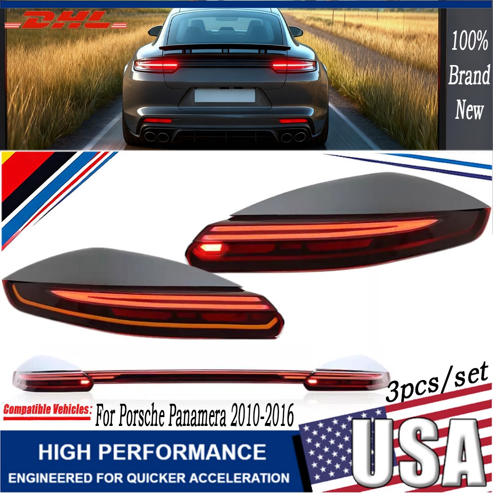 LED Rear Tail Light Upgrade 971 Style Brake Light For Porsche Panamera 2014-2016