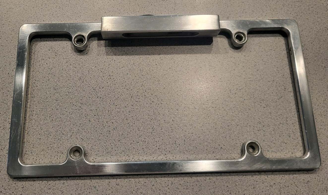 Here is a Billet license plate holder from the 90s. Good condition vw ford chevy Here is a Billet license plate holder from the 90s. Good condition vw ford chevy