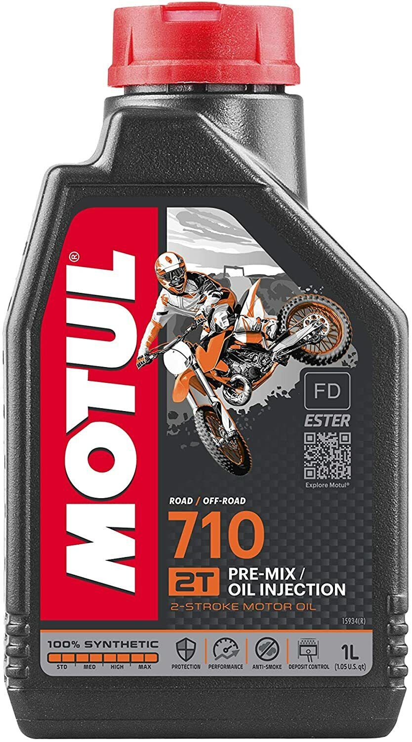 Motul 710 2T 100% synthetic 2-Stroke Ester Core 1L Engine Motor Oil 1 x 1L