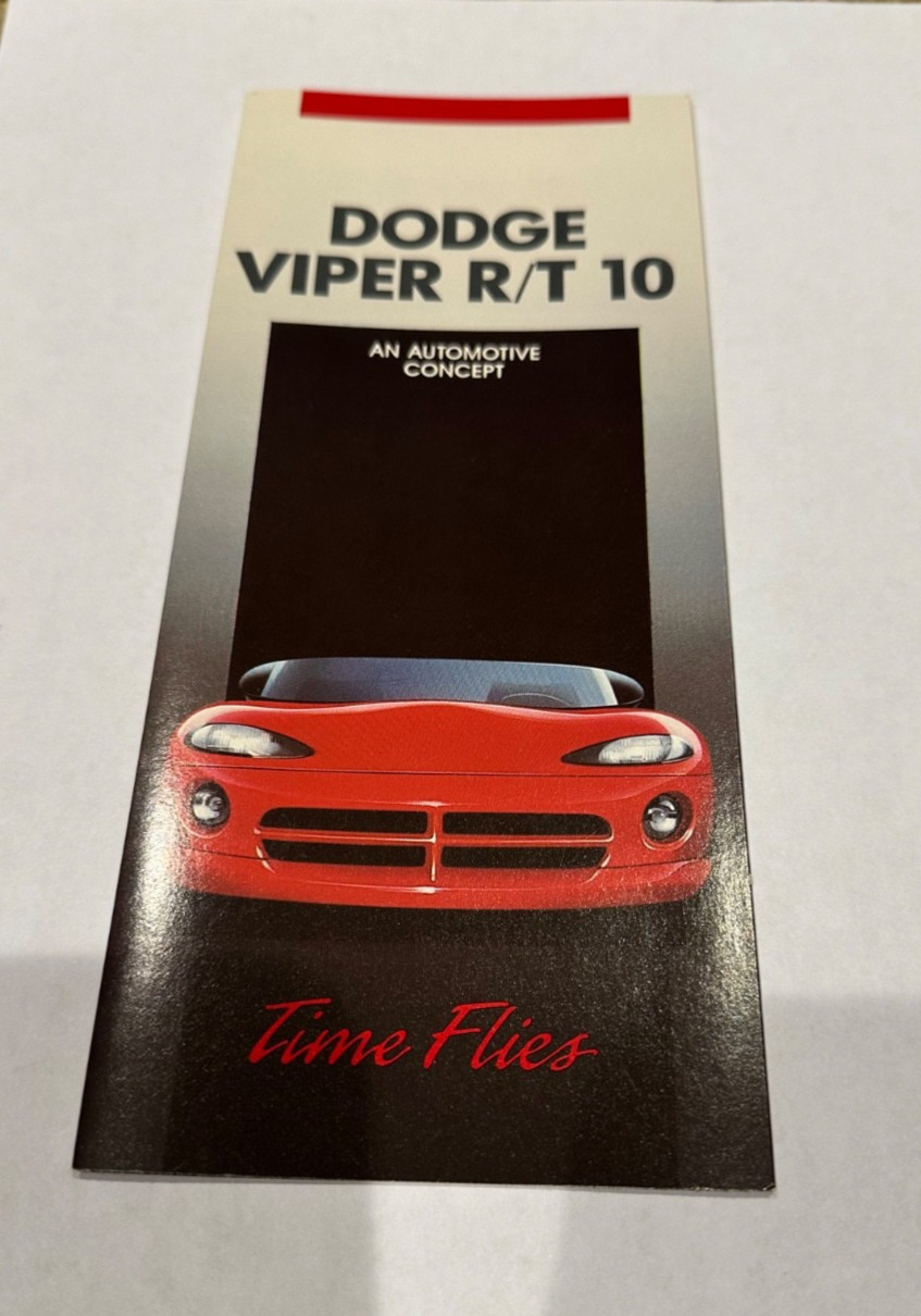 Dodge VIPER R/T 10 CONCEPT Sales Brochure Early 6 pg Folder Re printed 8-89 VTG