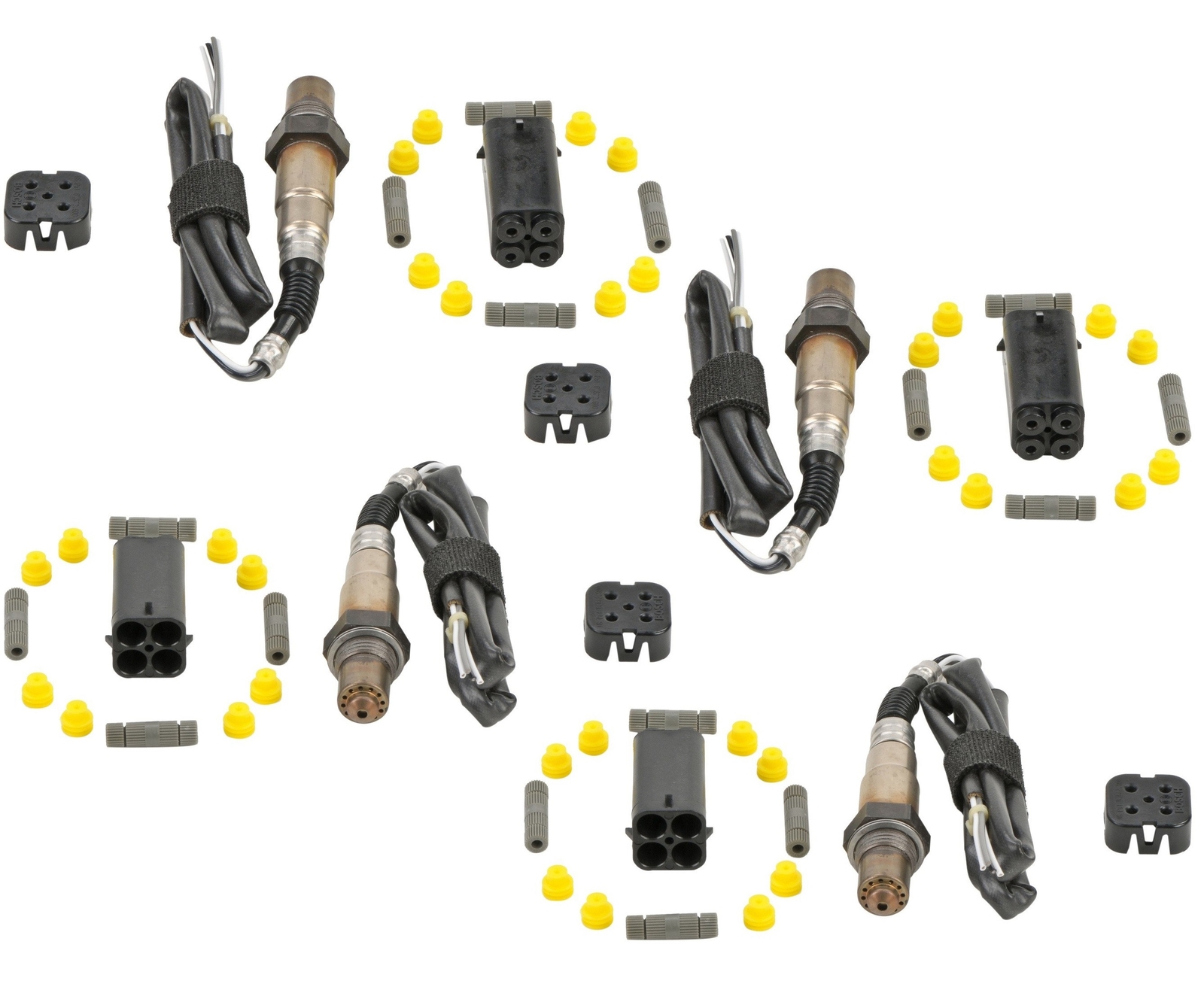 Bosch Set of 4 Premium Oxygen Sensors Universal 4 wire with posi-lock connector