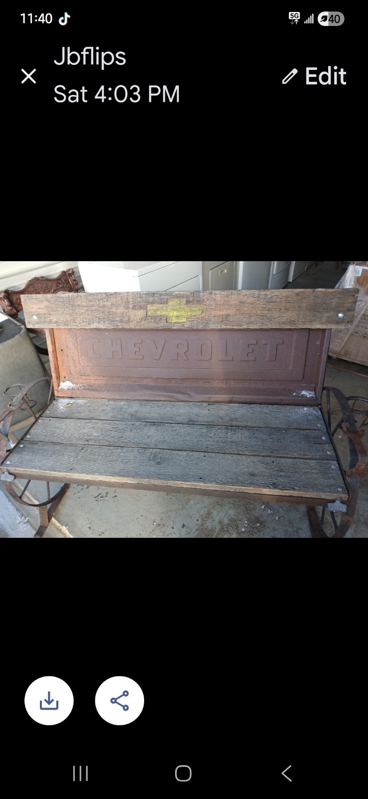 Vintage 40\'s-50\'s Chevy Tailgate Bench