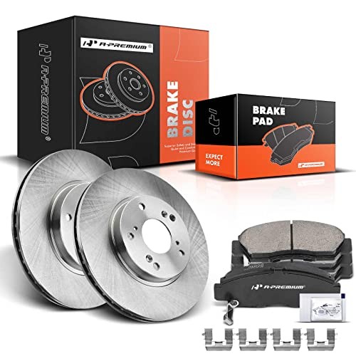 A-Premium 11.10 inch (282mm) Front Vented Disc Brake Rotors + Ceramic Pads Kit C