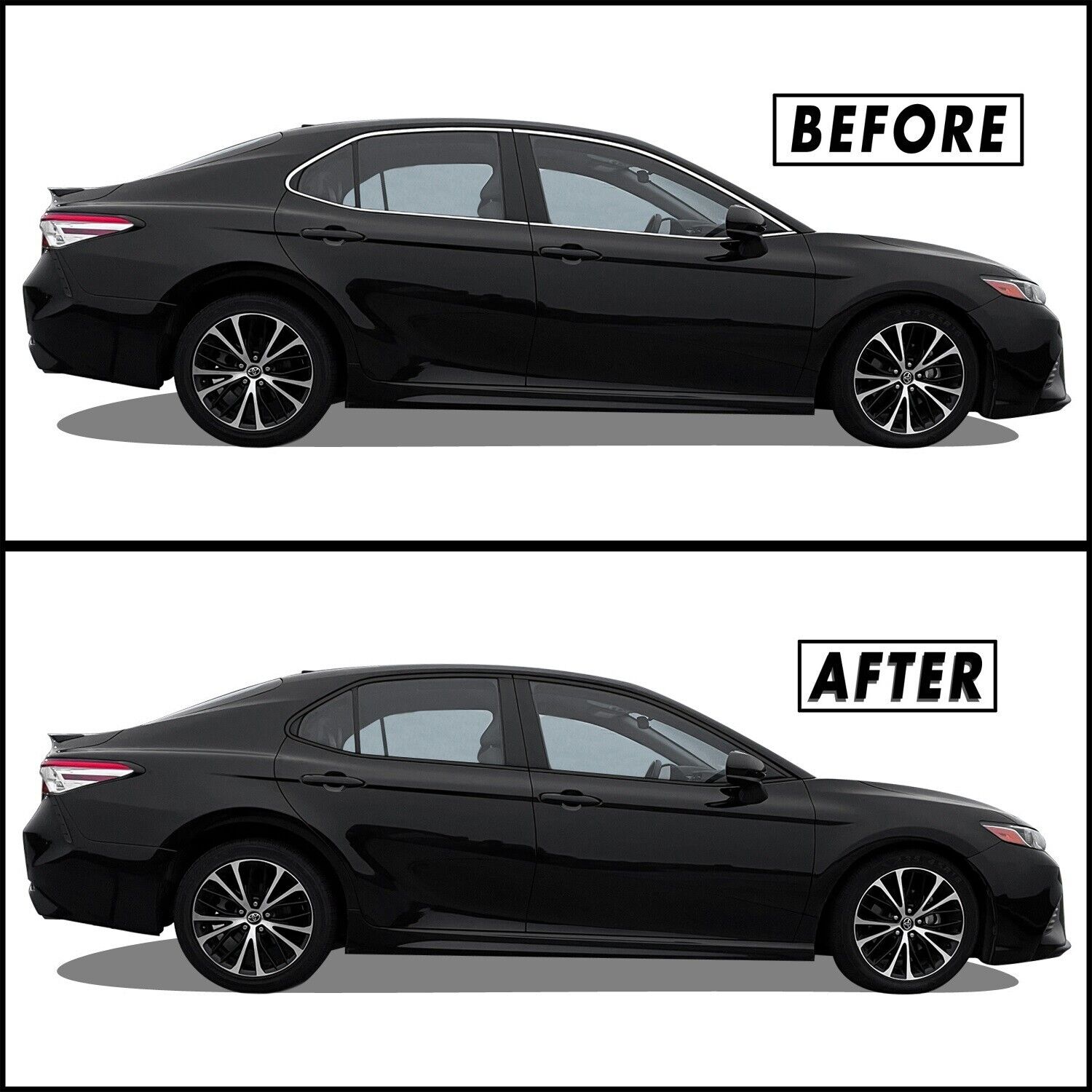 Chrome Delete Blackout Overlay for 2018-24 Toyota Camry Window Trim
