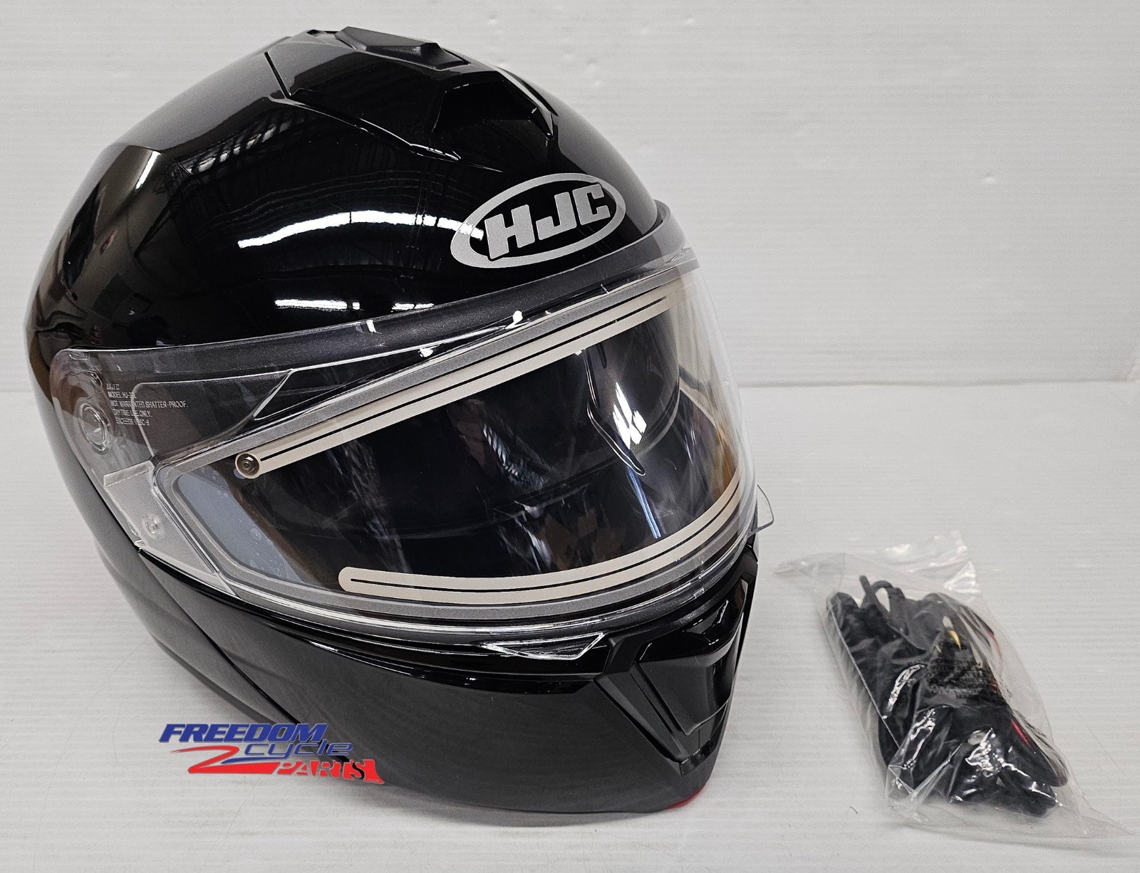 NEW HJC i90 I90E ELECTRIC SHIELD MODULAR HELMET SUN SHIELD GLOSS BLACK 3XL SALE
