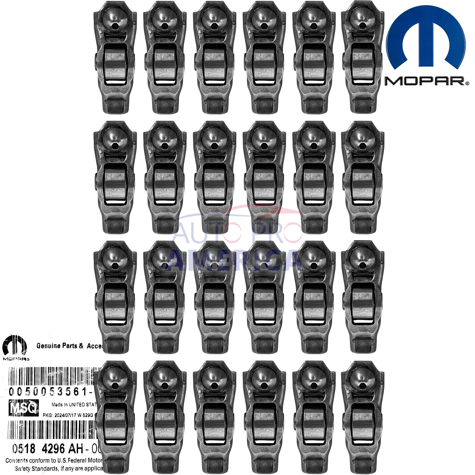 ROCKER ARMS for 11-24 JEEP DODGE CHRYSLER 3.6L PENTASTAR 24PC MOPAR OE 5184296AH