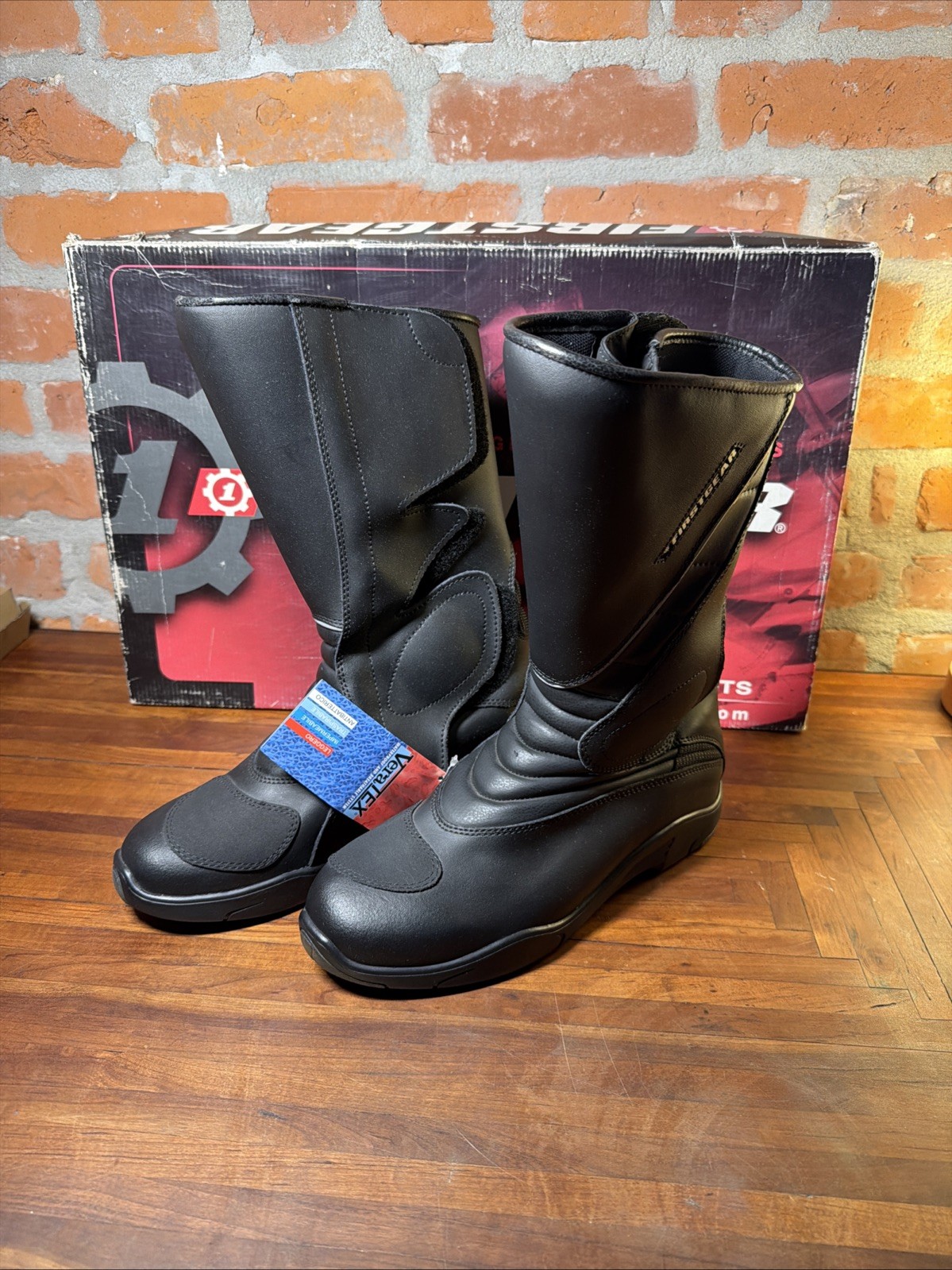 Firstgear Men\'s Waterproof Motorcycle Boots Black 44 (US 10) Z New NIB Firstgear Men\'s Waterproof Motorcycle Boots Black 44 (US 10) Z New NIB
