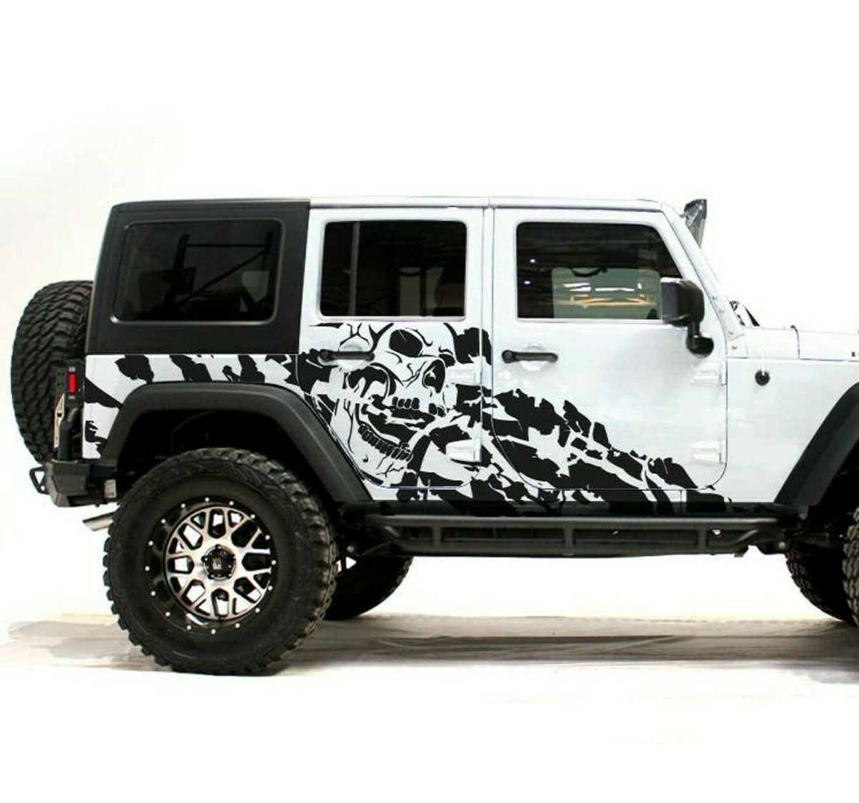 Nightmare Skull Graphics For Jeep Wrangler JL JK Decal sticker Rubicon 2018 2023