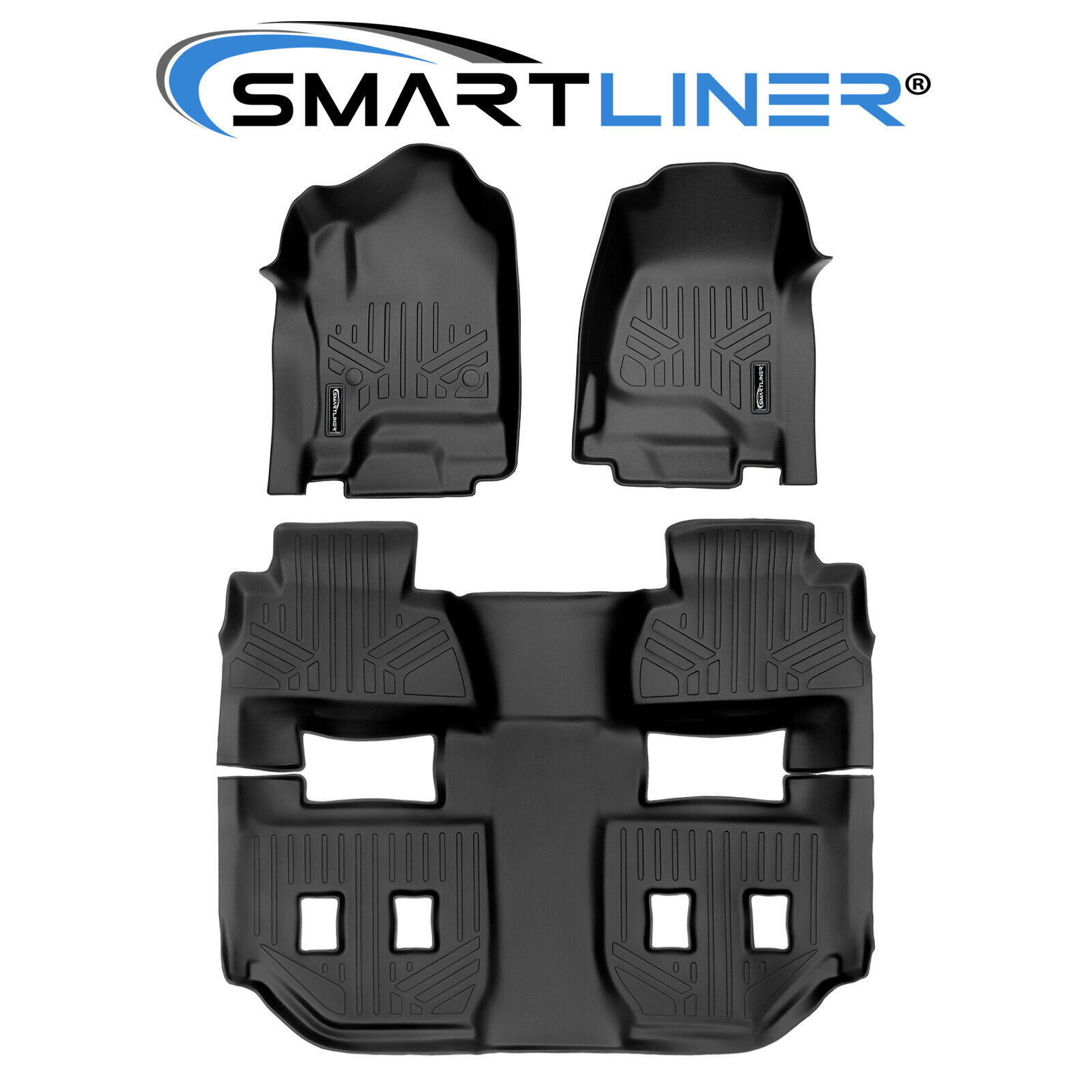 SMARTLINER Custom Fit Floor Mats 3 Rows Liner Set 2015-20 Suburban/GMC Yukon XL
