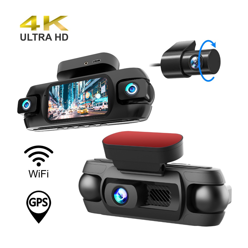 4K 4CH Dash Cam HD 1080P WiFi GPS Night Vision, Parking Monitor Reversing Assist