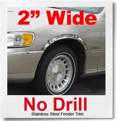 FOR 98-02 Lincoln Town Car Chrome Fender Trim