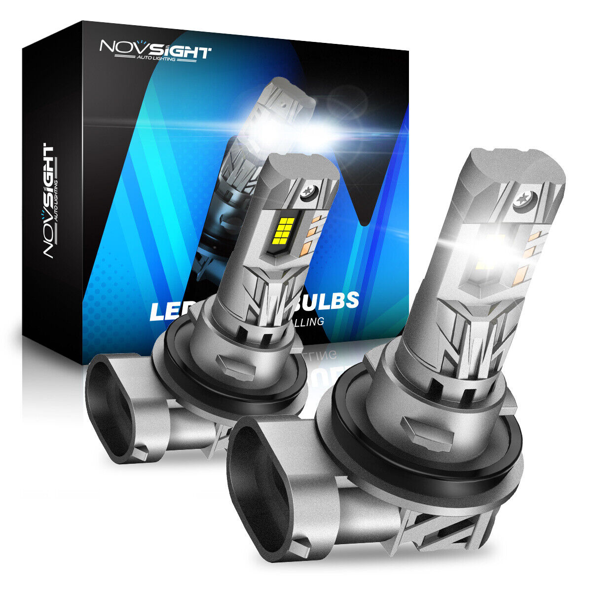 NOVSIGHT Led Headlight Bulbs H11 H8 H9 Super Bright 20000LM 6500K White Hi/Low