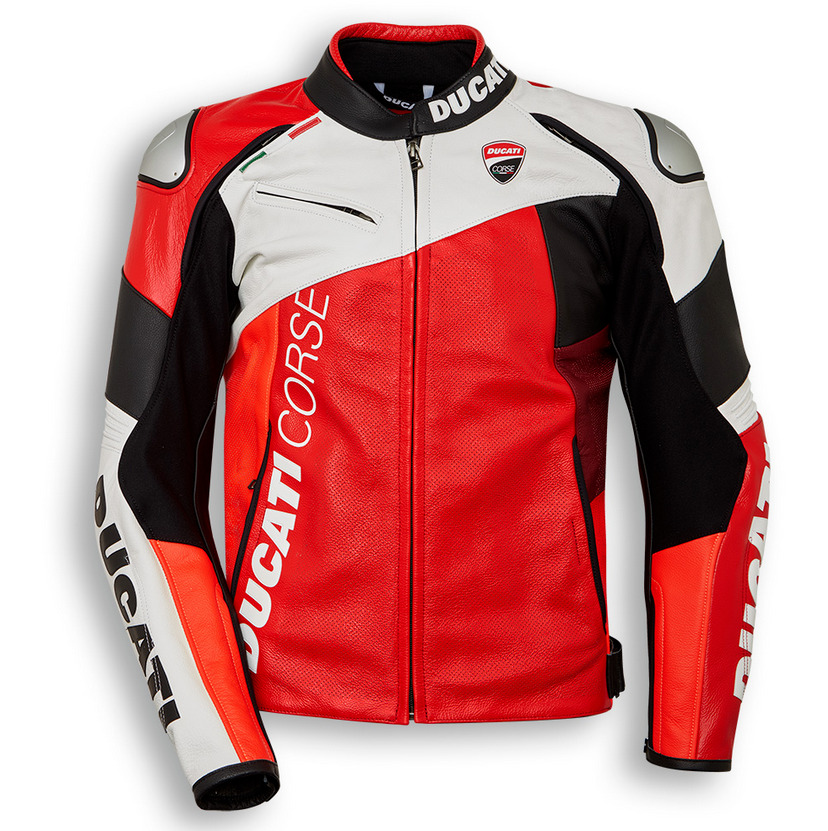 Ducati Corse Motorcycle Racing Jacket, Motorbike Cowhide Leather Racing Jacket